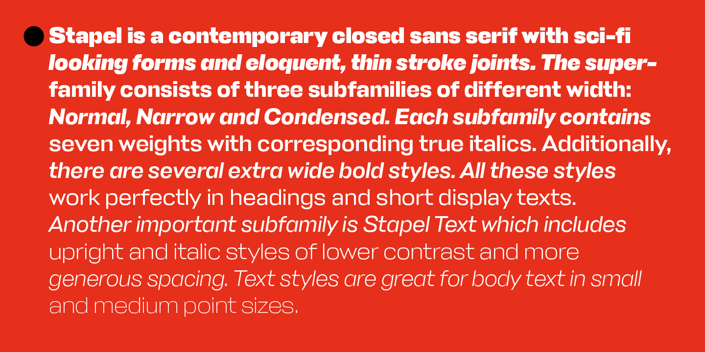 Example font Stapel Condensed #13